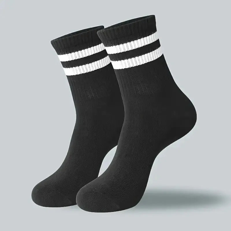 5/10/20 Pairs Neutral Solid Color Round Neck Socks Spring Summer Sweat Absorbing Breathable Comfortable All-season Sports Socks