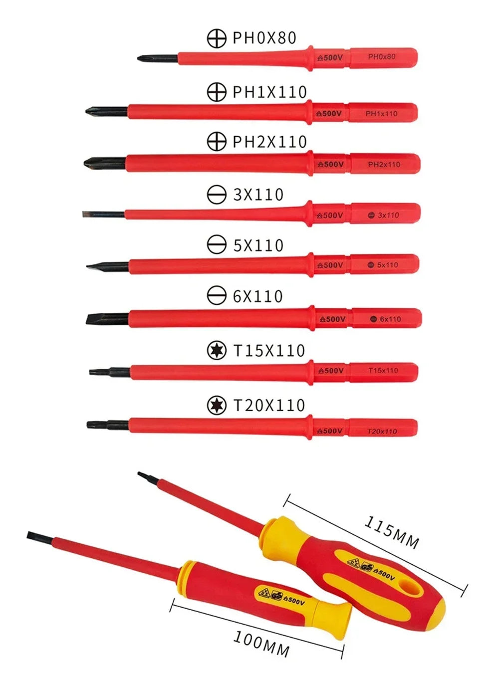 New Hexagonal Screwdriver Insulated Electrician Screwdriver High Hardness Set Magnetic Cross Word Shaped Plum Blossom