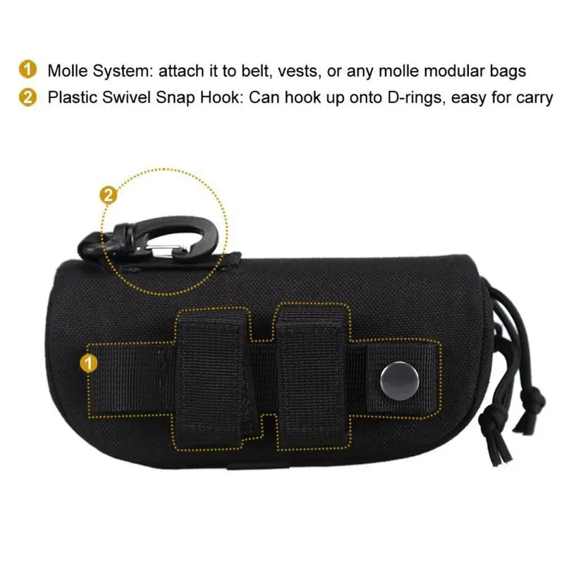 Tactical Eyeglass Case Outdoor Hunting Shockproof Protective Goggles Box Portable Outdoor Sunglasses Case-1000D Nylon for Man