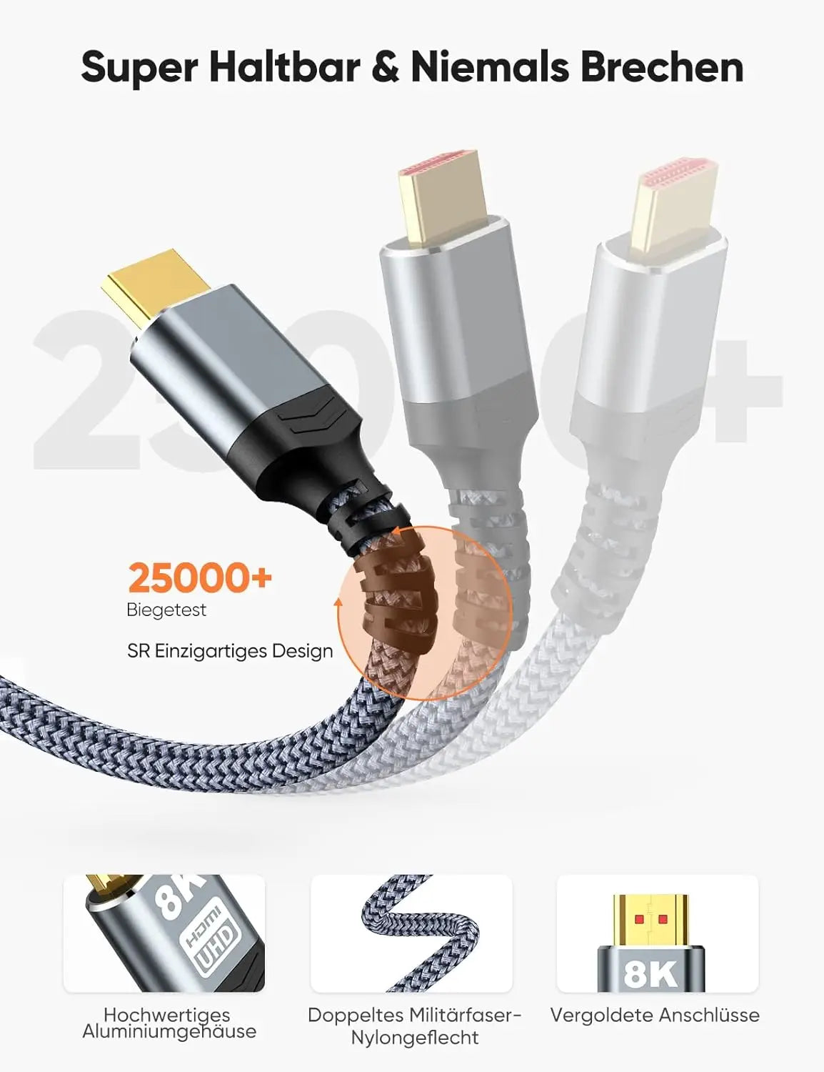 MIZIQIER long HDMI 2.1 Cables 8K60Hz 4K120Hz eARC HDCP2.3 48Gbps Ultra High Speed hdmi Braided cable for HDTV/PS5/TRX3080 3090