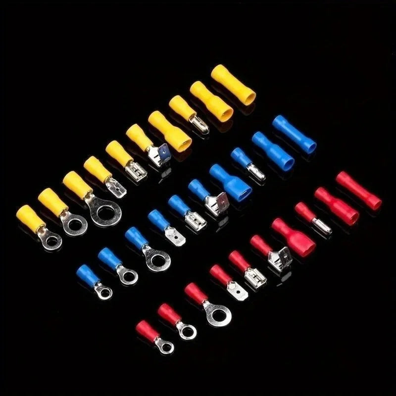 102/280/300/480pcs Comprehensive Electrical Terminal Kit-Durable Insulated Spade, Ring, Fork & Butt Connectors-Efficient Wire Or