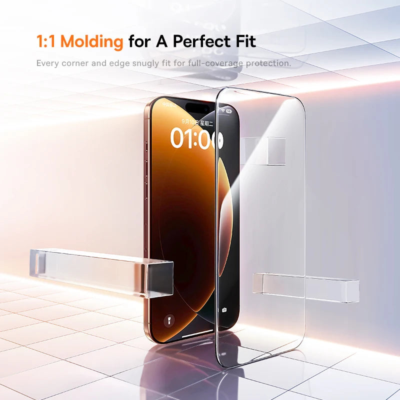 Baseus Tempered Glass for iPhone 17 16 15 14 13 12 Pro Max Screen Protector HD With Cleaning Kit Anti Peeping Dust-proof Glass - Shoppiline