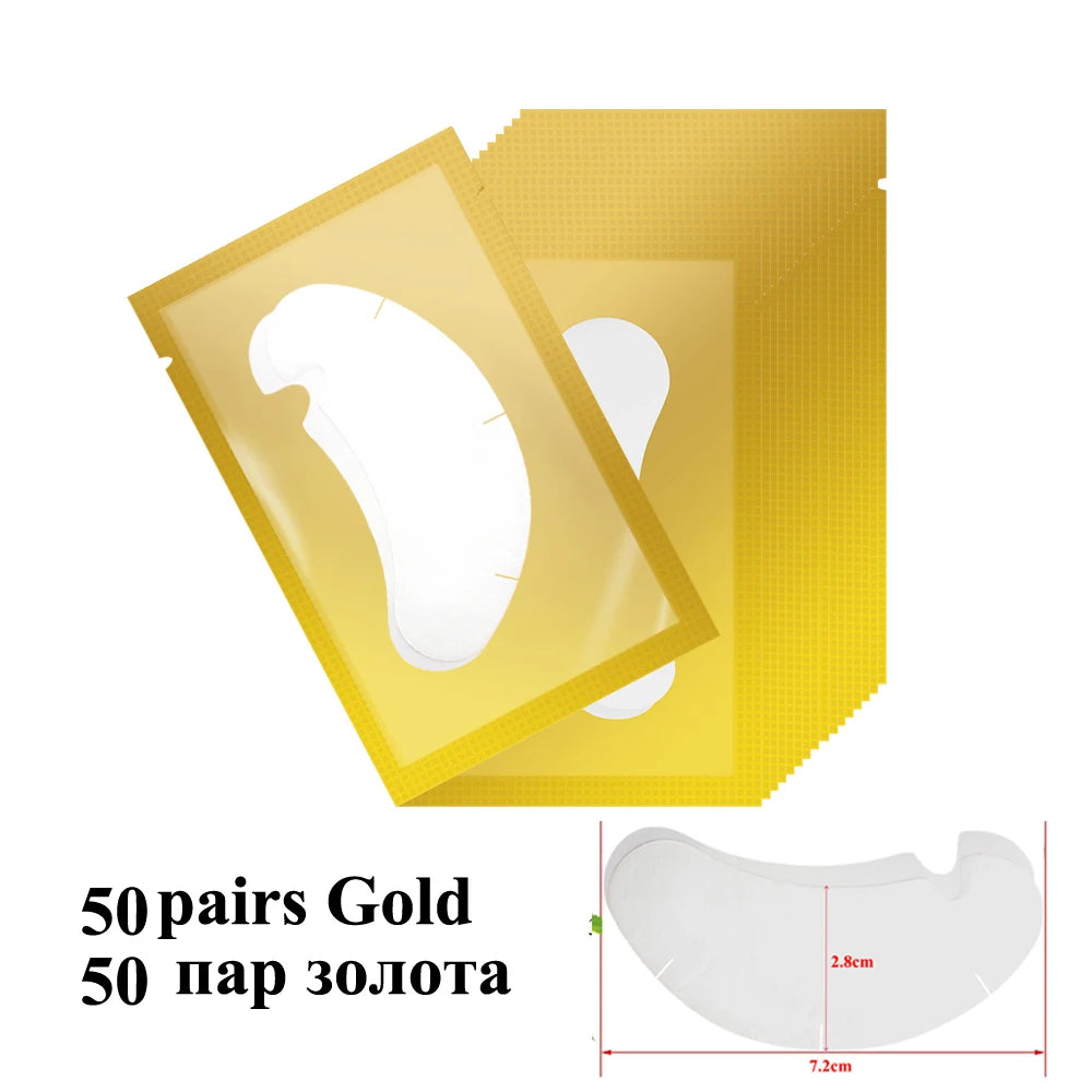 50pairs Eyelash Extension Paper Patches Lint free Under Eye Pads Grafted Eye Stickers Hydrogel Eyelashes Patch makeup tools