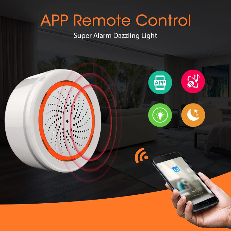 ONENUO Tuya Zigbee Smart Siren Alarm For Home Security with Strobe Alerts Support USB Cable Power and Built-in Battery - Shoppiline