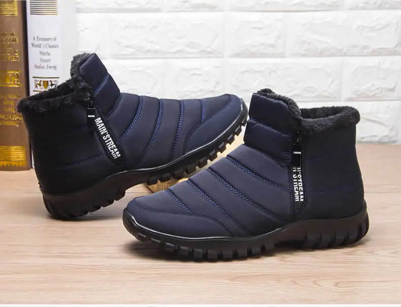 Winter shoes Men's sneakers Warm Cotton Zipper Snow Ankle Boots, Autumncasual shoes  Waterproof Snow Boots free shiping shoe