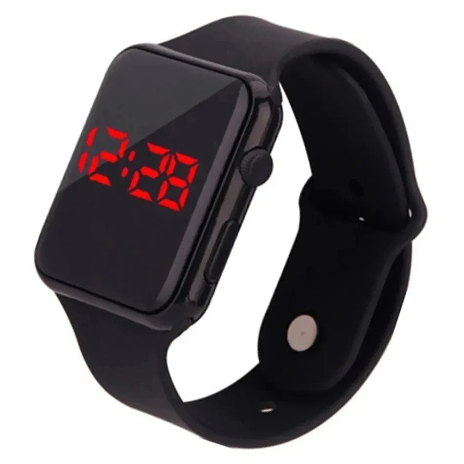 Einfache Digitaluhr für Herren Damen Mode Sport LED Elektronische Uhr Schwarz Silikonarmband Freizeit Herrenuhr Reloj Hombre