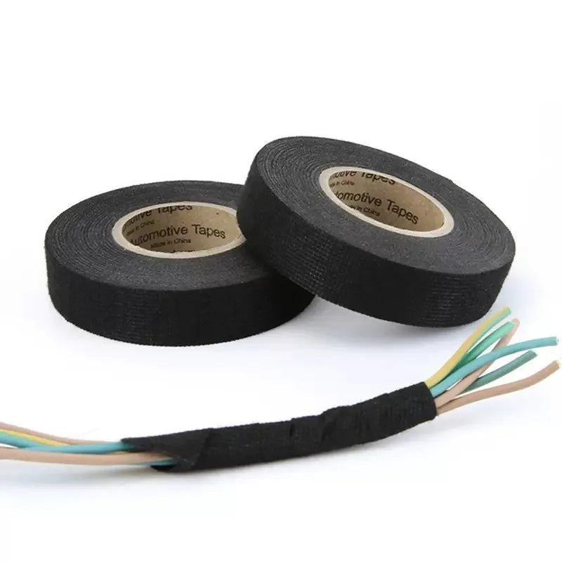 15M 9/15/19/25/32MM Heat-resistant Adhesive Cloth Fabric Tape For Automotive Cable Tape Harness Wiring Loom Electrical Heat Tape