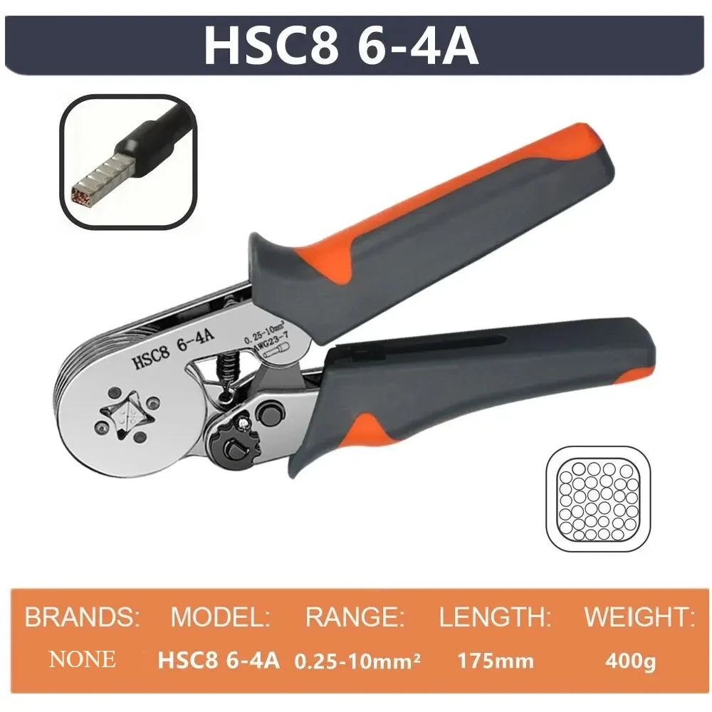 Crimping Tools Mini Electrical Pliers HSC8 6-4/6-6(0.25-10mm²/0.25-6mm²) Wire Connection Ferrule Sleeves Terminal Repair Clamp - Shoppiline