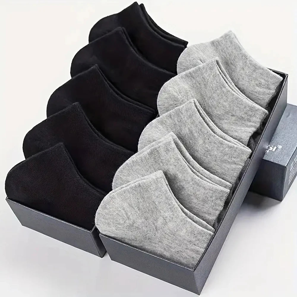 10/20/40 Pairs Men's Boat Socks Business Sport Sweat Absorption Mature Summer Autumn Solid Color Versatile Ankle Socks