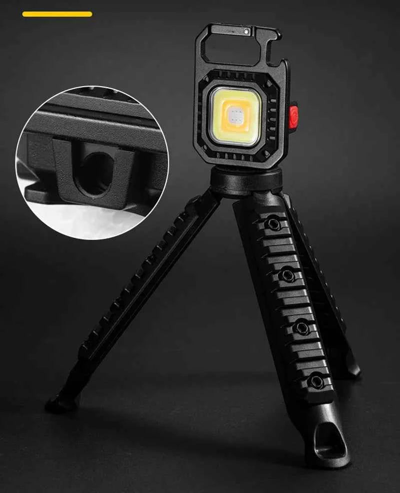 Mini LED Flashlight Magnetic COB Outdoor Camping Pocket Work Light 800 Lumens USB Rechargeable 7 Modes Spotlights