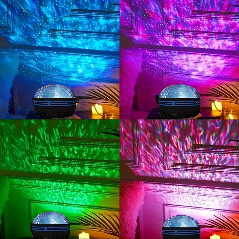LED Starry Night Sky Projector Aurora USB Remote Control RGB Galaxy Light 7 Modes for Home Bedroom Game Room Party Decoration