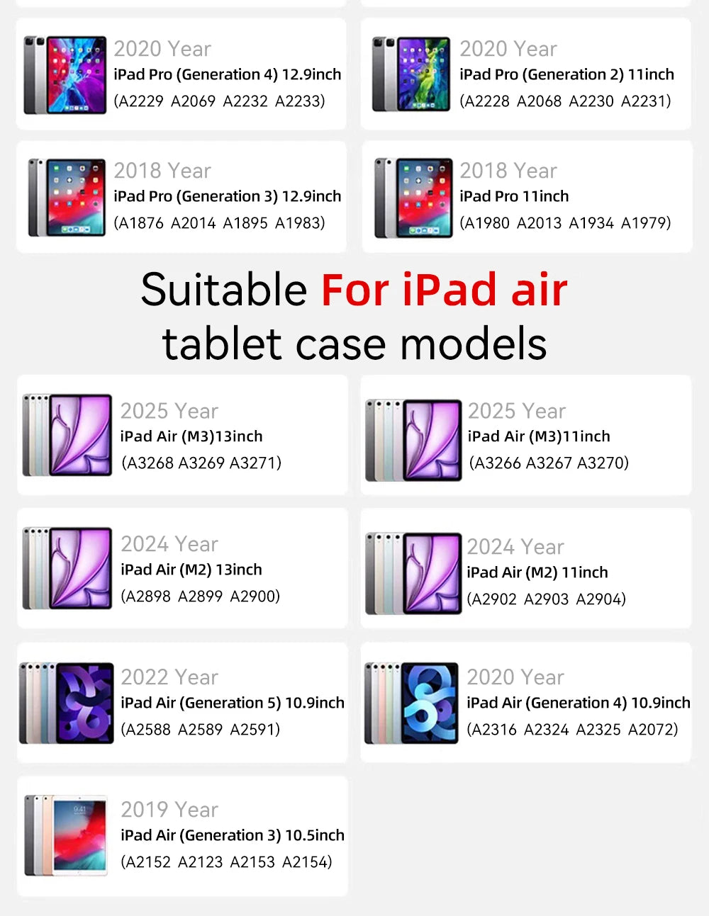 For iPad Mini 6 7 iPad Pro 11 M4 iPad Air 11 M2/M3 10th A16 for Air 5/6/7/8 10.2 9.7 10.9 Shockpro Case with Side Pencil Holder