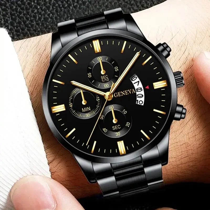 Mode Herren Edelstahl Uhr Luxus Kalender Quarz Armbanduhr Herren Business Uhren für Männer Uhr Montre Homme