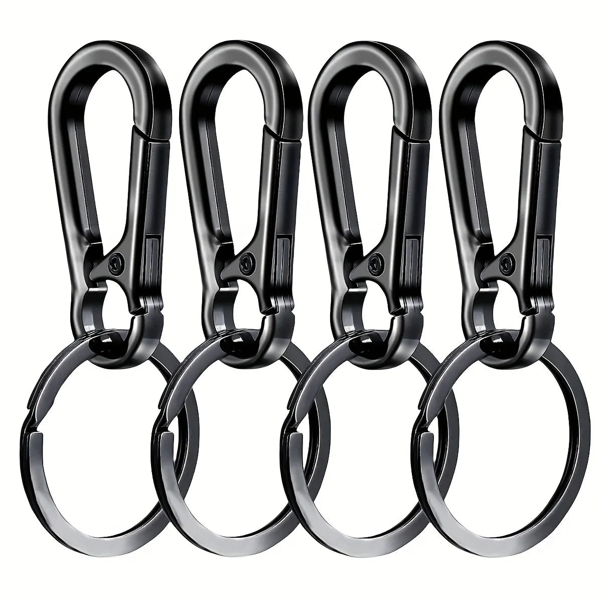 4Pcs Carabiner Clip Keychain Metal Carabiner Shape Key Ring Keyring Key Holder Clips Hook Holder Organizer for Car Keys Finder