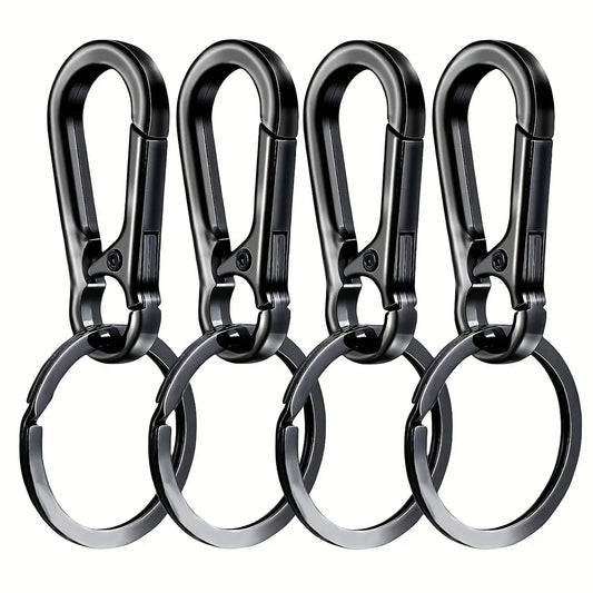 4Pcs Carabiner Clip Keychain Metal Carabiner Shape Key Ring Keyring Key Holder Clips Hook Holder Organizer for Car Keys Finder
