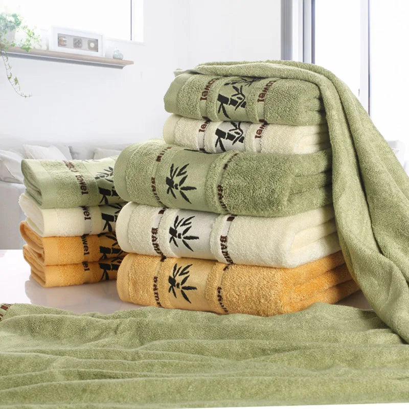Set of 1/4/6 Bamboo Fiber Towels Sets Home Bath Towels Adults Face Towel Thick Absorbent Luxury Bathroom Towels Toalha De Praia - Shoppiline