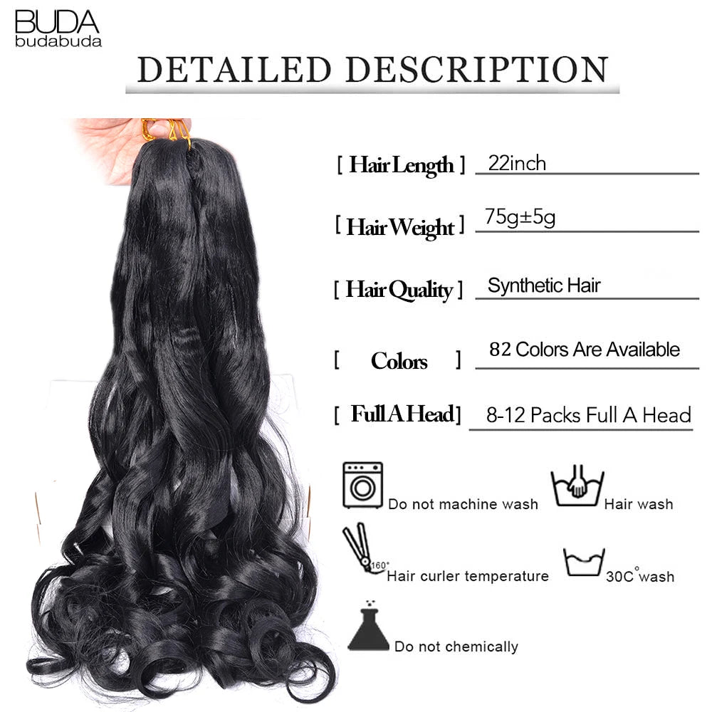 French Curls Braiding Hair Extensions Synthetic Hair Loose Wave Spiral Curl Braids High Temperature Ombre Pre Stretched Hair