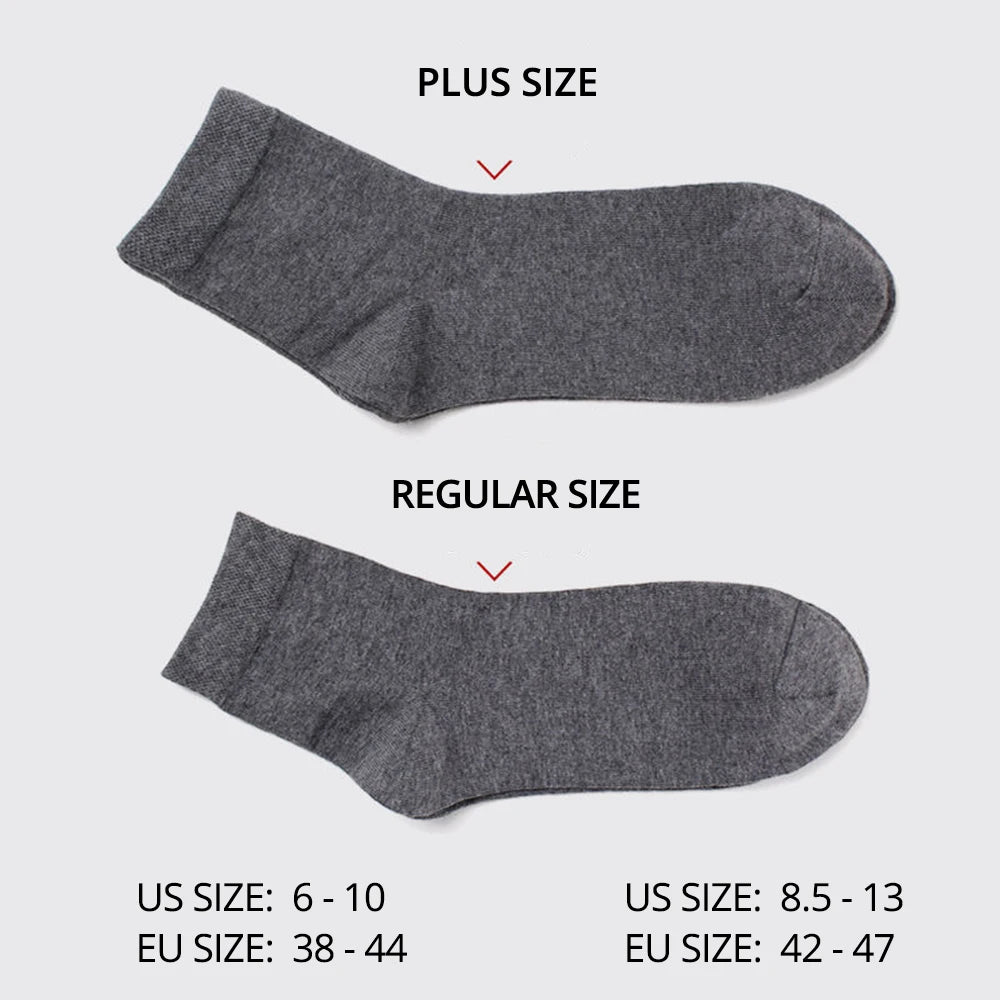 HSS Lot de 5/10 paires de chaussettes en mélange de coton pour hommes, noires, d'affaires, douces, respirantes, pour l'été et l'hiver, grande taille (6.5-14)