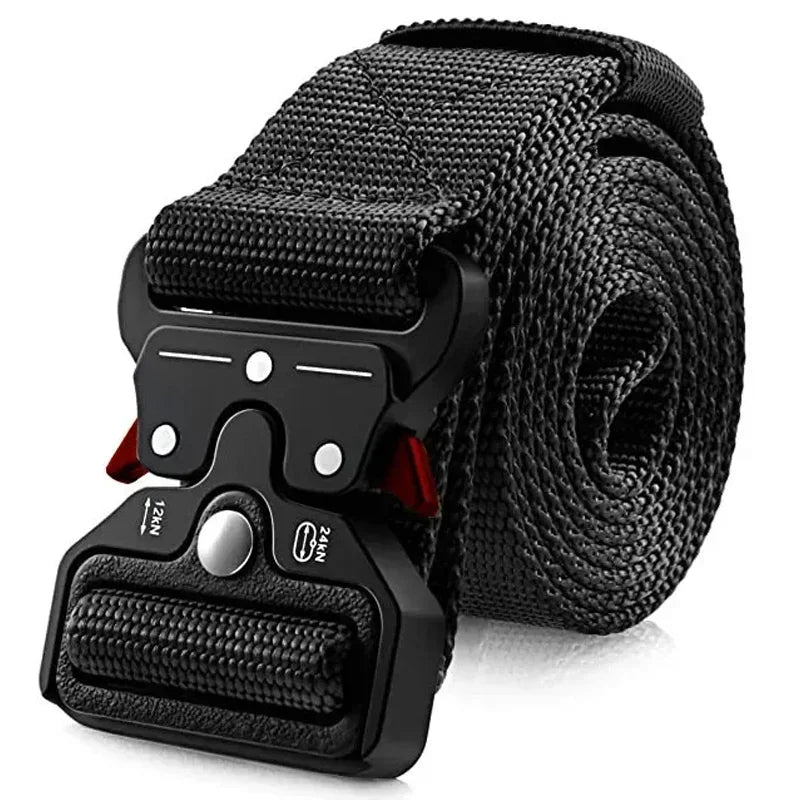 Ceinture tactique authentique à dégagement rapide, ceinture militaire d'extérieur en nylon souple véritable, accessoires de sport pour hommes et femmes, ceinture noire