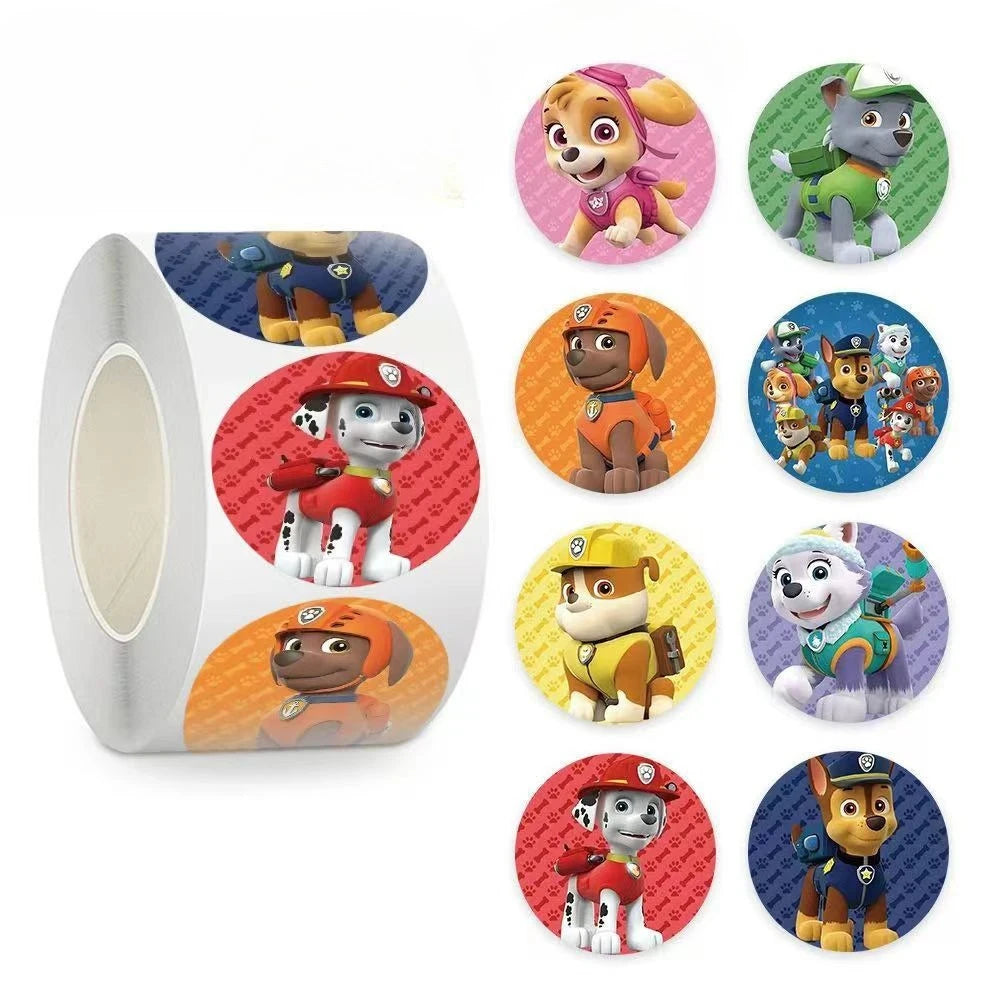 New 500PCS Paw Patrol Children's Cartoon Stickers Cute Kids Stationery Supplies School Teacher Supplies Reward Sticker Toys Gift