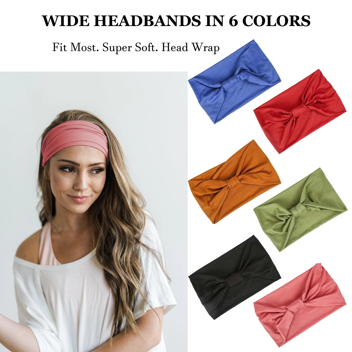 Bandeaux larges pour femmes, antidérapants, doux, élastiques, pour yoga, course, sport, entraînement, gym, turbans, bandanas