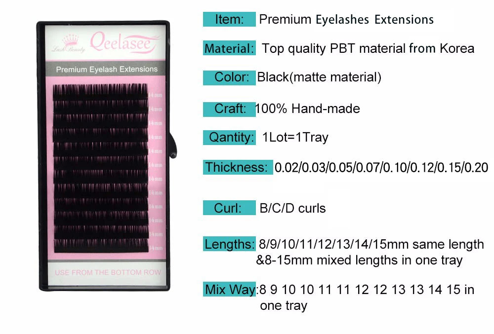 Qeelasee False Eyelash Extensions professional Mink Individual Lashes supplies maquiagem cilios volume fan eye lashes wholesale