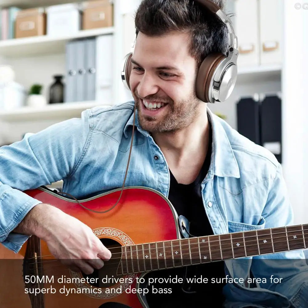 Oneodio Pro 30 Casque audio professionnel de studio DJ avec microphone, écouteurs filaires supra-auriculaires, moniteurs HiFi, casque de jeu pliable
