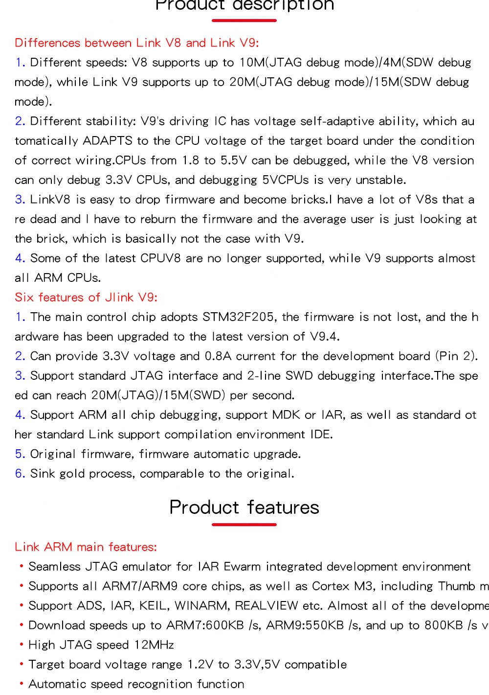High Speed J-Link JLink V8 USB JTAG ARM Emulator Debugger J-Link V9 Emulator STM32F103C8T6 STM MCU - Shoppiline