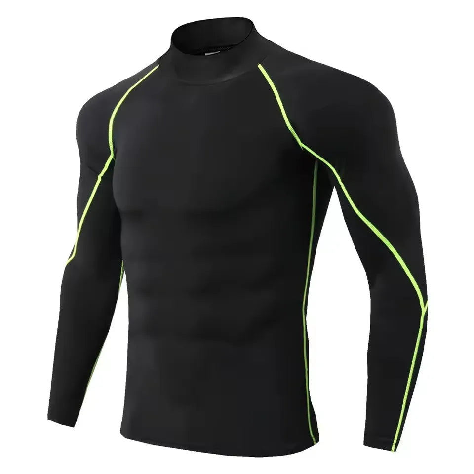 Herren Kompressions-Langarm-T-Shirt Sportbekleidung Männer Enges T-Shirt Elastischer Trainingsanzug Kleidung Fitnessstudios Fitness-T-Shirt für Herren