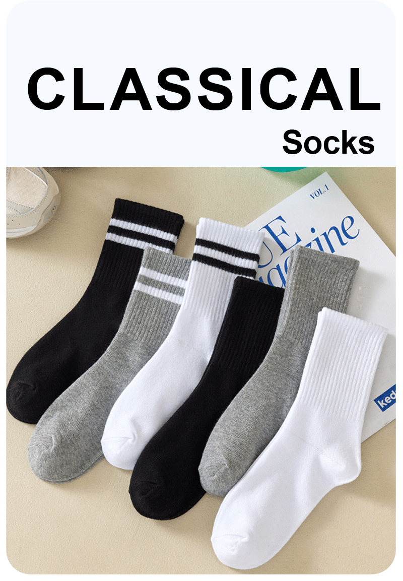 3/6 Pairs  Women Mid-Tube Socks Solid Colour Autumn Winter Breathable Comfortable Sport Sweat Absorbent Man And  Women's Socks