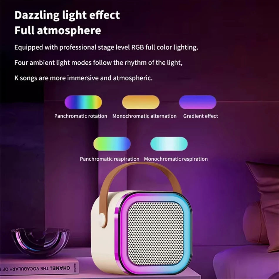 New Hot K12 Bluetooth Speaker Portable Home Cute Karaoke Mini Wireless Audio with Microphone K Song Family Singing Machine