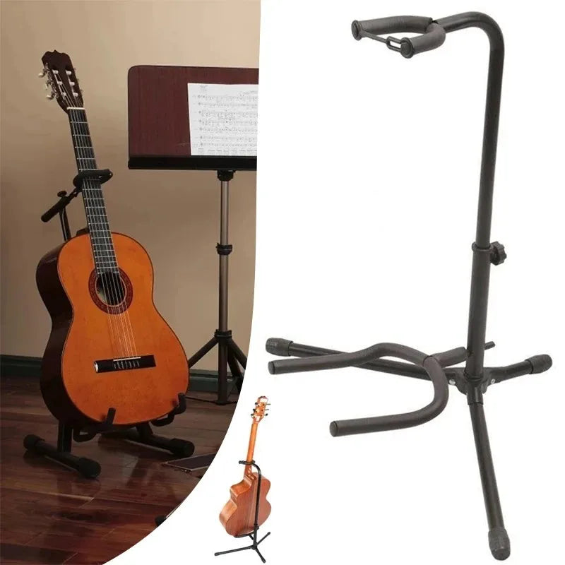 Adjustable Universal Guitar Stand - Foldable ABS/Silicpne Type A Iron Stool-style Guitar Stand Portable Folding Stand Carry
