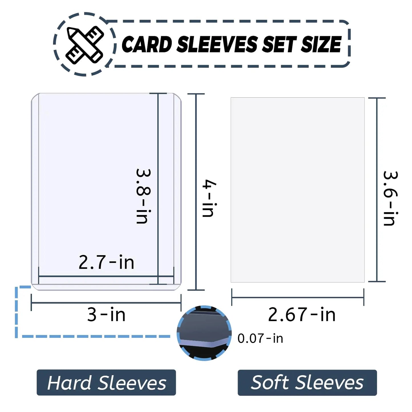 600pcs Hard Card Sleeves And Soft Card Holder Covered With Protective Filmclear Trading Protectors For Pokmone Football Gamecard