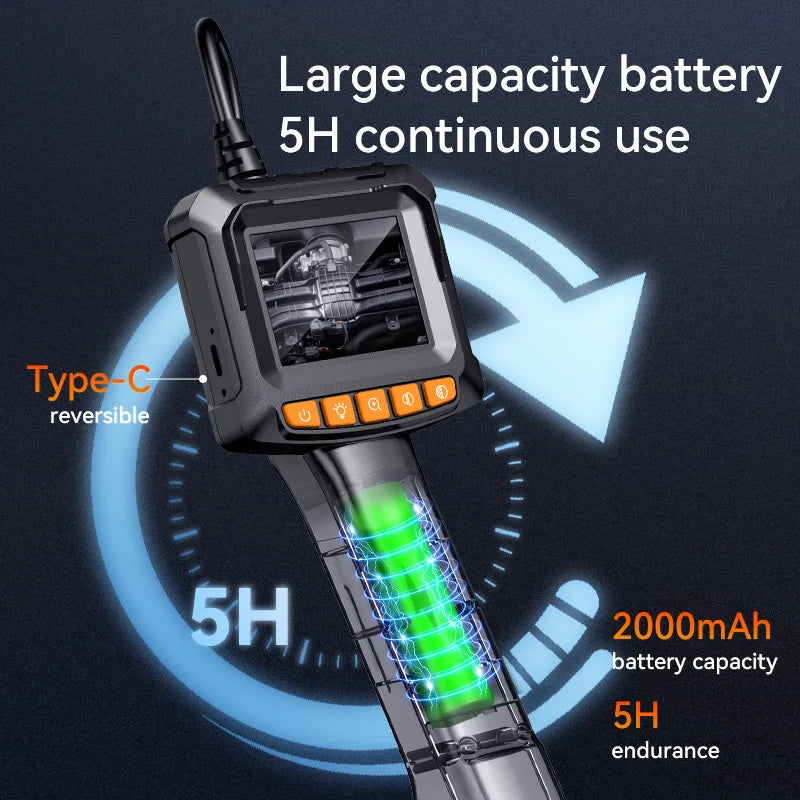 Industrial Endoscope Camera 4.3 "Single Dual Lens HD 1080P Car Inspection Borescope IP67 Waterproof Sewer Camera With LED - Shoppiline