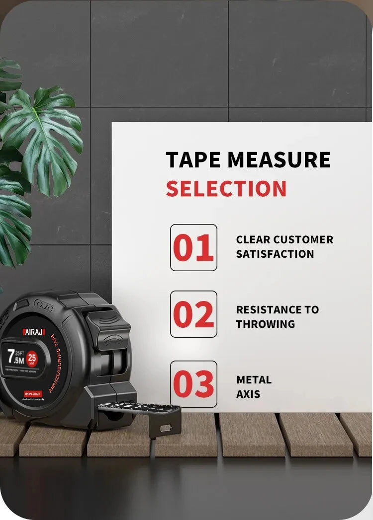3/5/7.5/ High Precision Measuring Tools Household Woodworking Ruler Thickening Waterproof and Anti-corrosion Tape Measure