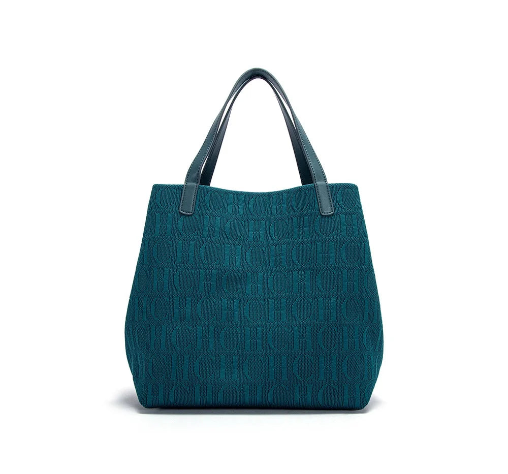 CH High Quality Craft Large Capacity Handbag Ladies Shoulder Bag Fashion Classic New Pure Color Outer Pocket Ladies Handbag - Shoppiline