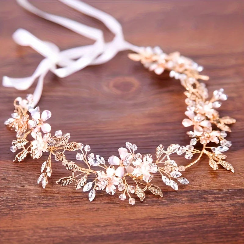 Handmade Crystal Hair Vine Headband Fashion Rhinestone Hairband Tiara Bridal Wedding Hair Accessories Jewelry  Hairband Tiara