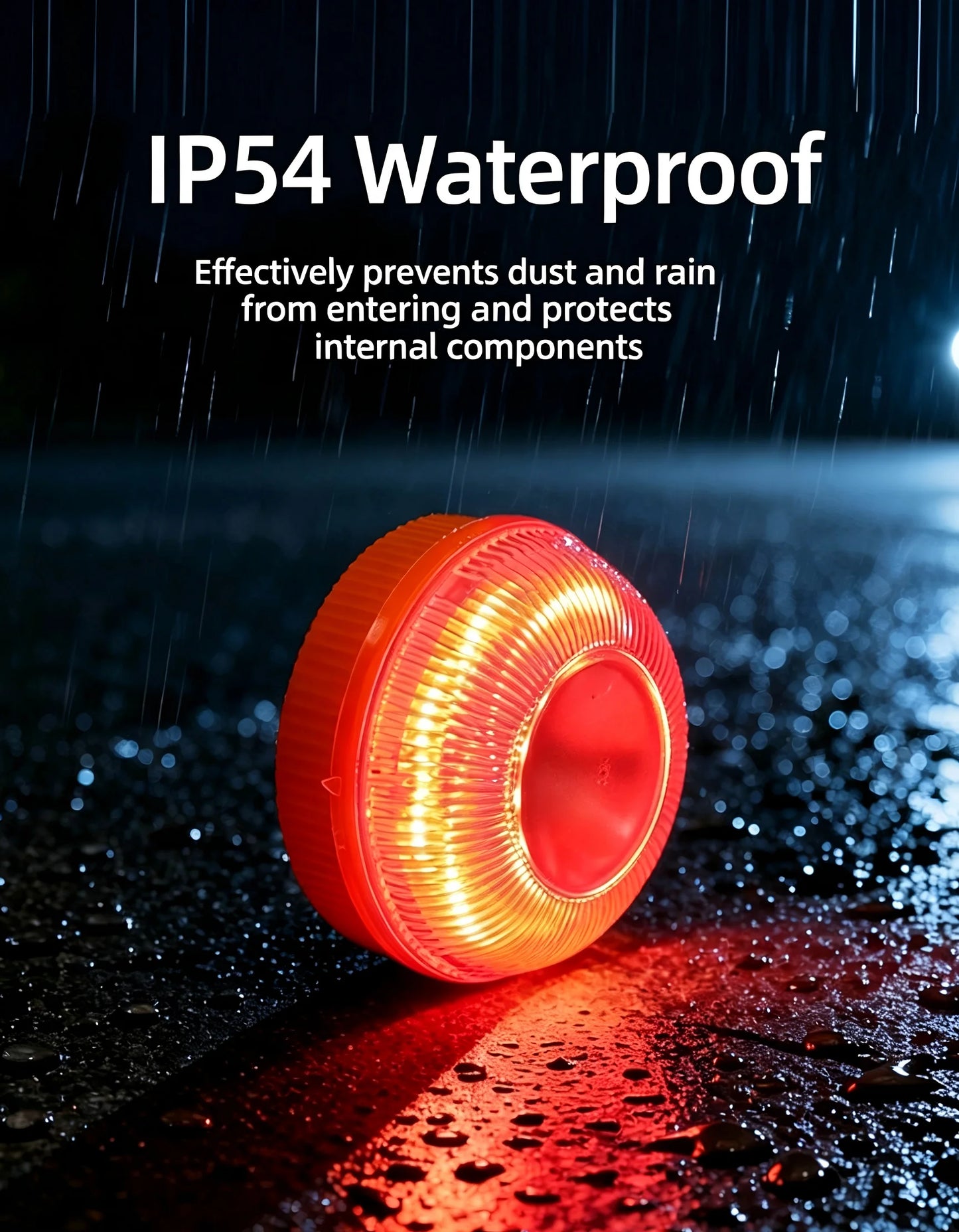 Waterproof LED Warning Beacon, Magnetic Emergency Strobe Light for Forklift, Truck, School Bus, Construction Vehicle, Roadside B
