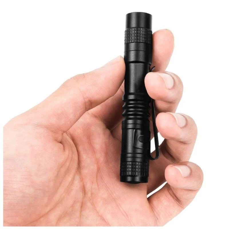Ultra Bright Mini Portable LED Pen Light High Lumens Pocket Flashlight Handheld Torch for Camping Outdoor Emergency Use