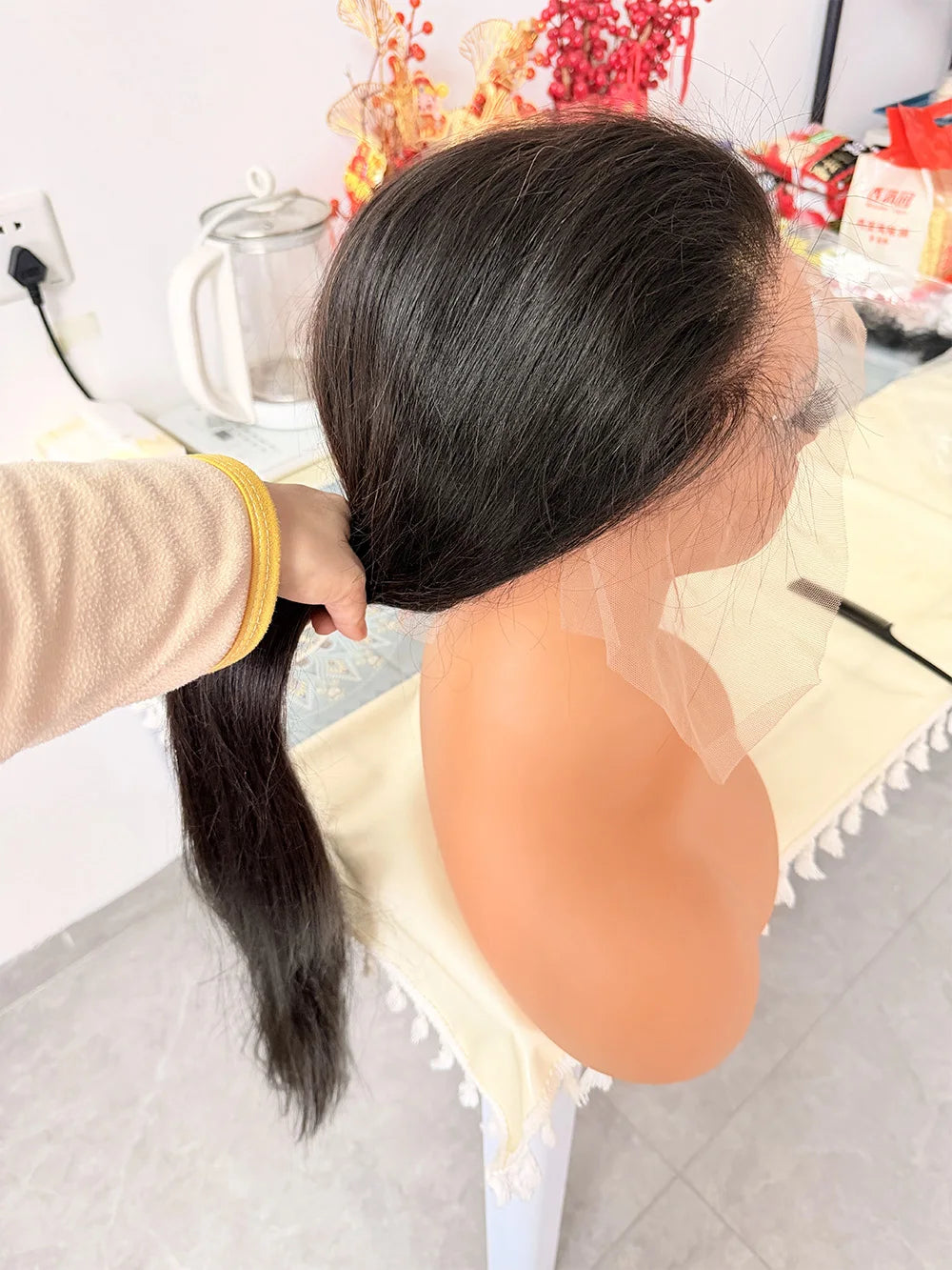 40 Inch Bone Straight Human Hair Wig 13x4 13x6 HD Transparent Lace Wigs Brazilian Full Lace Frontal Wig For Women 300% Density