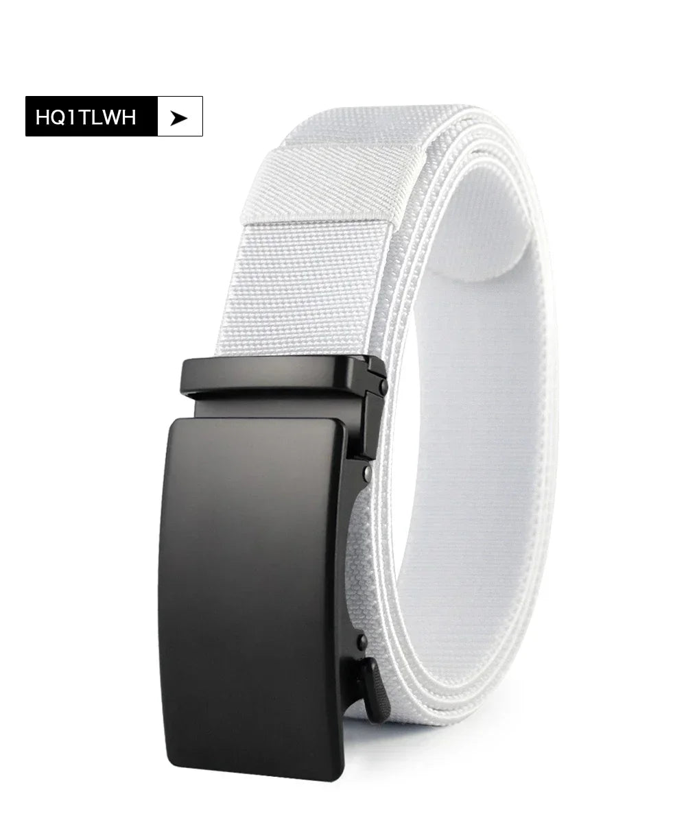 Nouvelle ceinture élastique de sport de golf, ceinture tactique, boucle automatique en métal, ceinture militaire en nylon extensible résistante pour hommes, grandes tailles 115-150CM