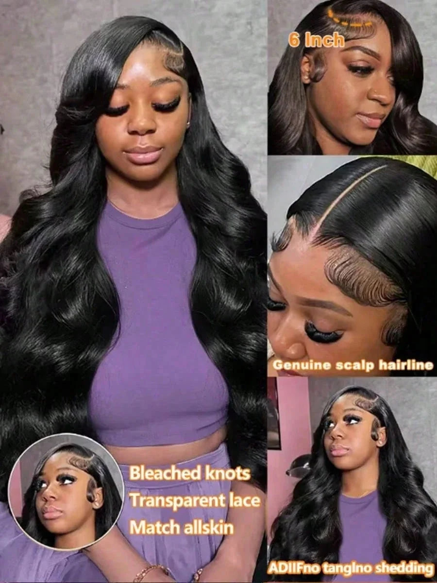 40 42Inch Raw Peruvian Body Wave 250% Density  Wigs Human Hair  13x4 HD Lace Front Wigs Human Hair For Women Natural Black