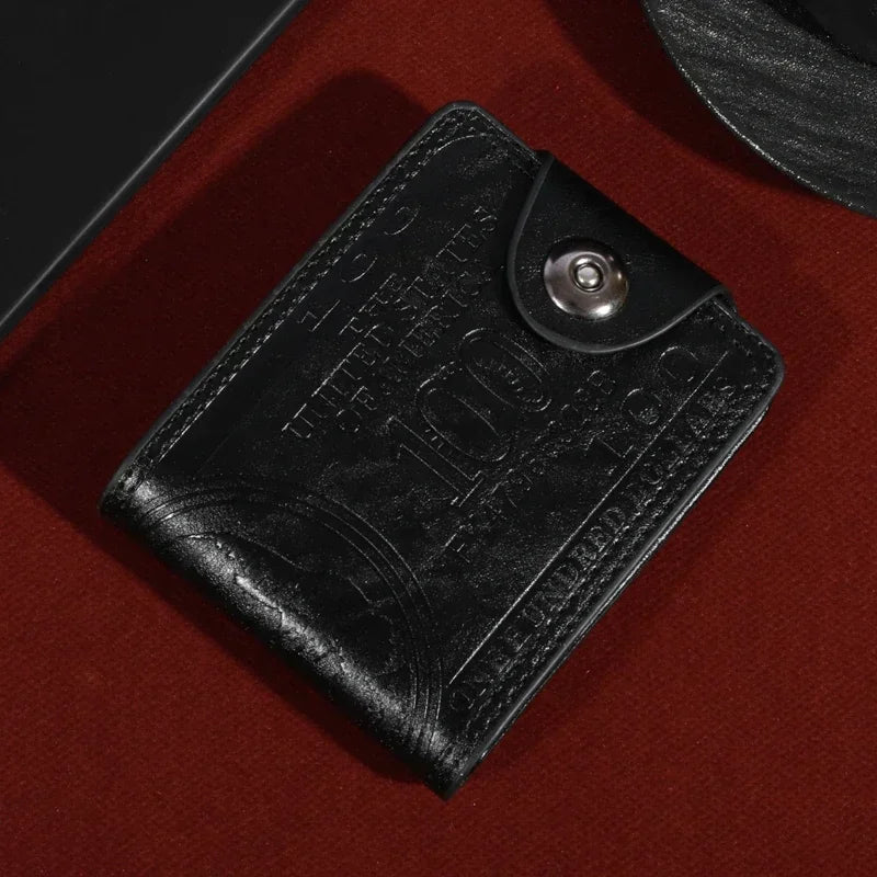New Men's Trendy Leather Wallet with USD Print Multiple Card Holders High Capacity