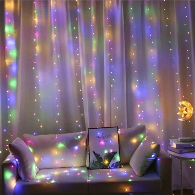 Remote Control USB Fairy Lights 3M LED Curtain String Lights for Christmas Home Bedroom Decor Festive Party New Year Wedding