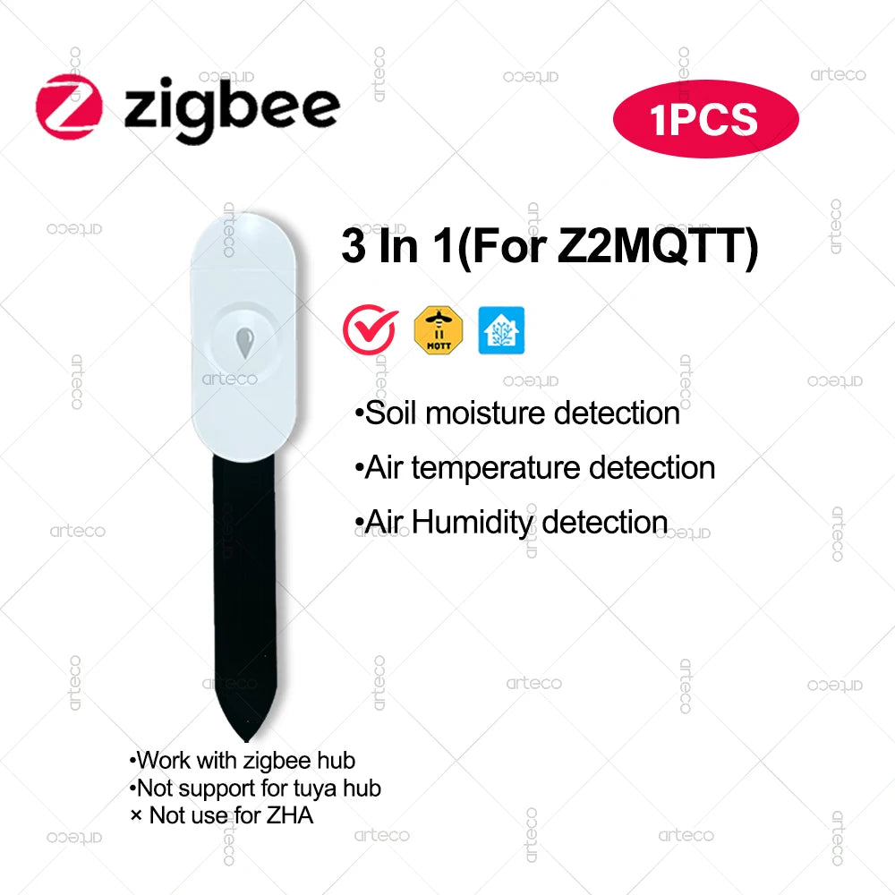 Zigbee Soil Moisture Sensor Temperature Humidity Luminance Detection Smart Soil Tester Moisture Sensor For Tuya APP Zigbee2MQTT
