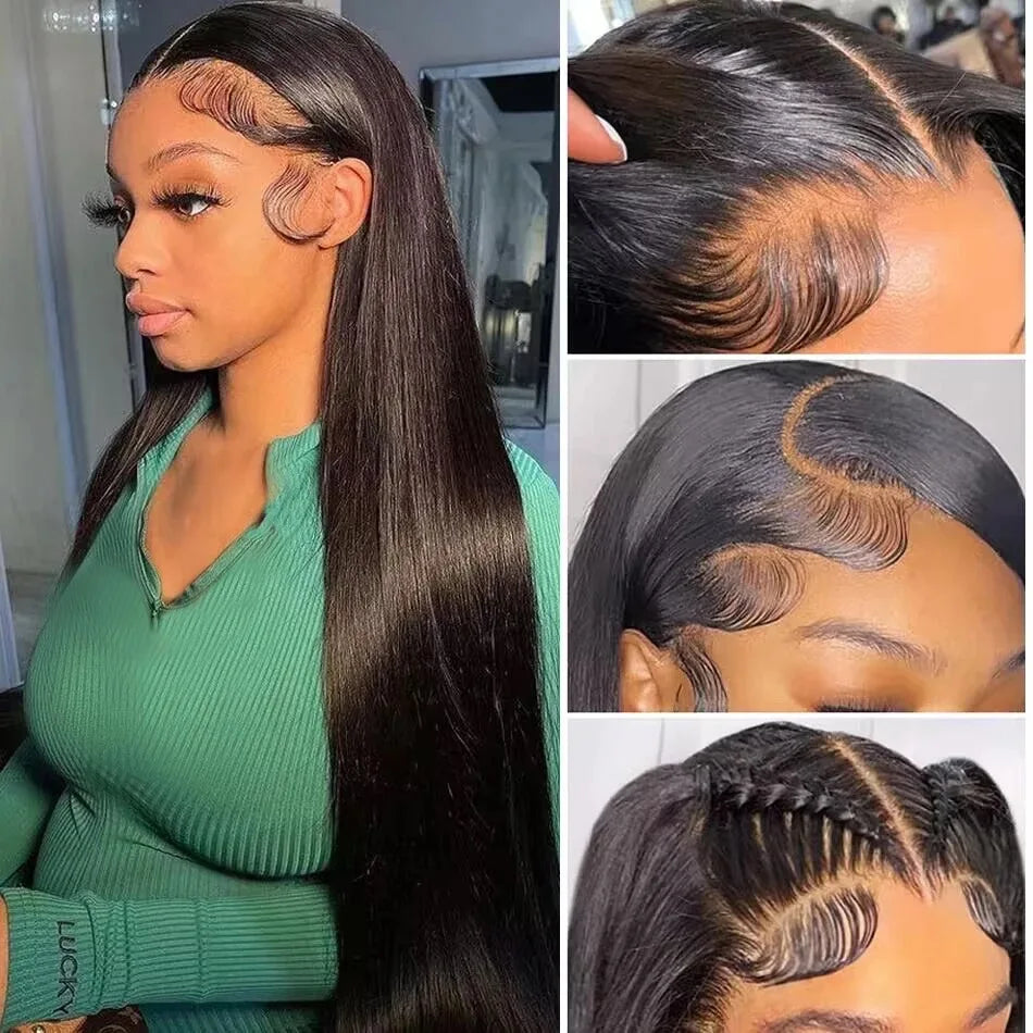 HD Lace Front Echthaarperücken Glatt 13x4 13x6 Transparente Lace Frontal Echthaarperücken Vorgezupft HD Lace Perücken für Frauen