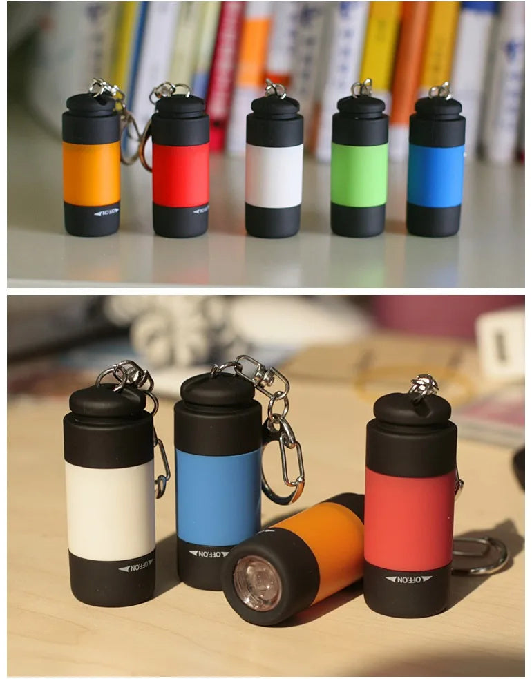 USB Rechargeable LED Multifunctional Strong Light Pocket Keychain Flashlight Waterproof Outdoor Hiking Camping Mini Flashlight