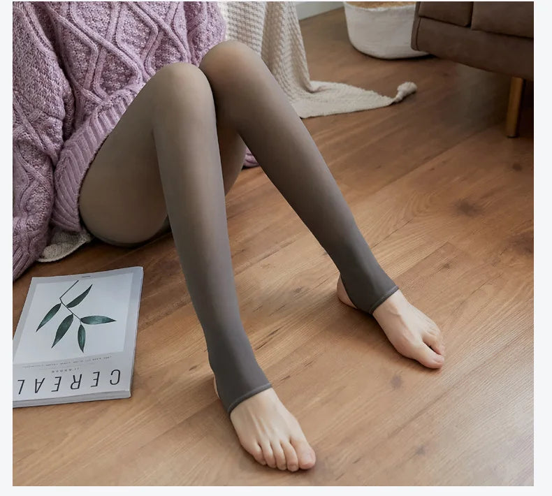 Collants Thermiques Femme Doublés Polaire Collants Hiver Chauds Sexys Collants Opaques Translucides Amincissants Épais Collants Élastiques en Velours Fins