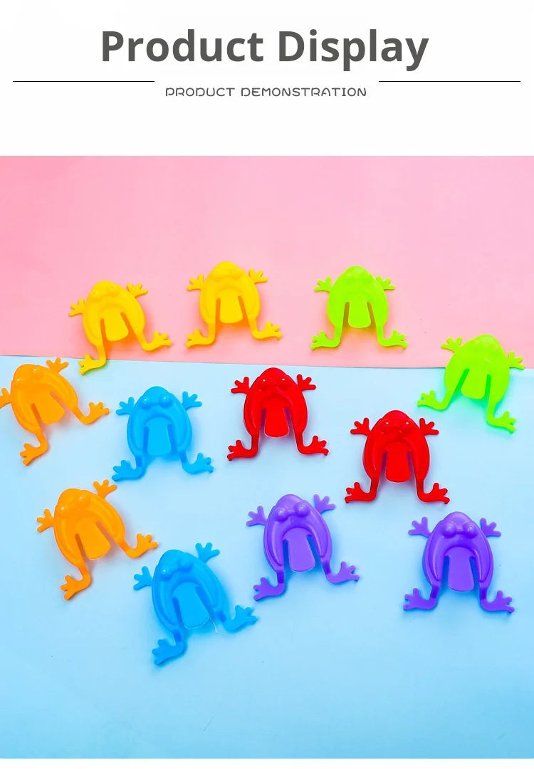20pcs Solid Color Jumping Frog Plastic Bouncing Frog Jumping Frog Children Educational Toy,Gift for Kids Party Favors, Birthday