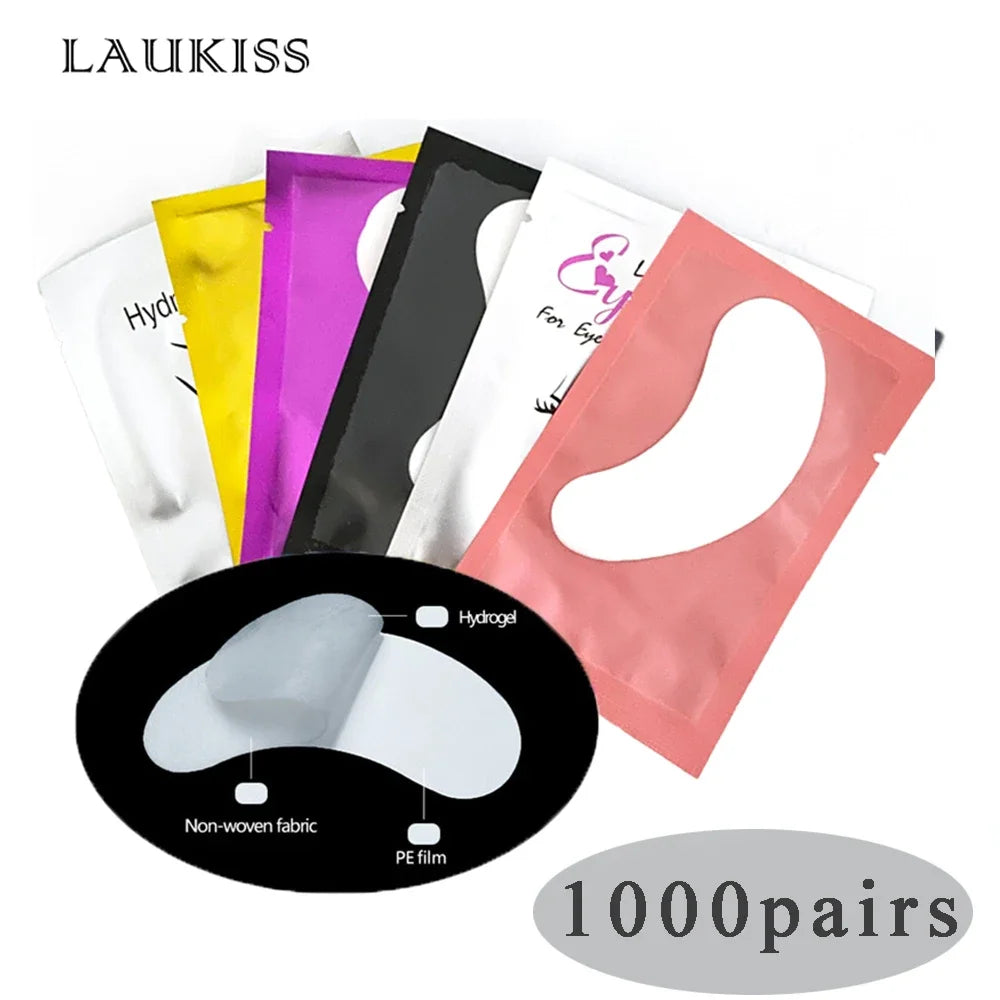 50/500/1000 Stück Hydrogel-Pads für Wimpernverlängerung, Unteraugenpads, Wimpernsticker, Tools, Großhandel LAUKISS